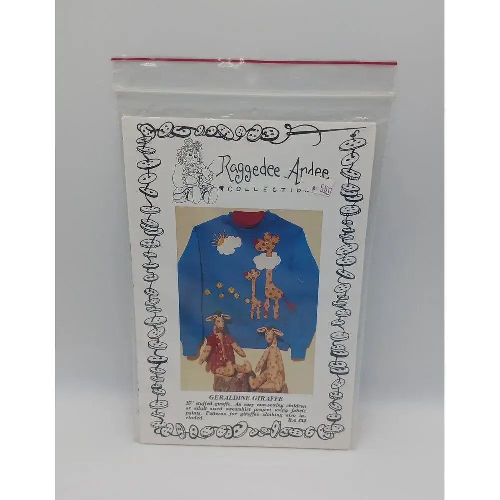 Raggedee Andee Geraldine Giraffee RA #32 Vintage Pattern